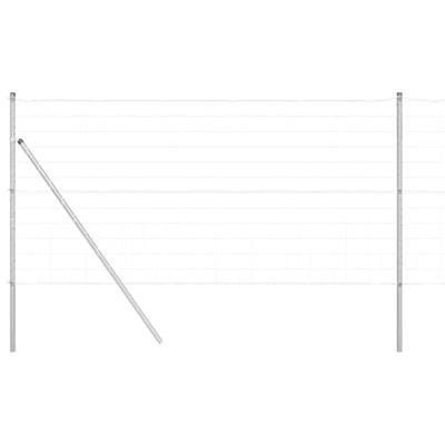 VidaXL Hek met paal zilver 1,4 x 10 m staal en pvc VidaXL Hek met paal zilver 1,4 x 10 m staal en pvc