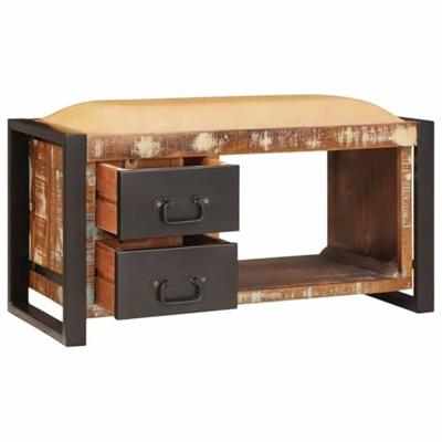 Opslagbank Multikleur 80 x 35 x 40 cm Massief gerecycled hout