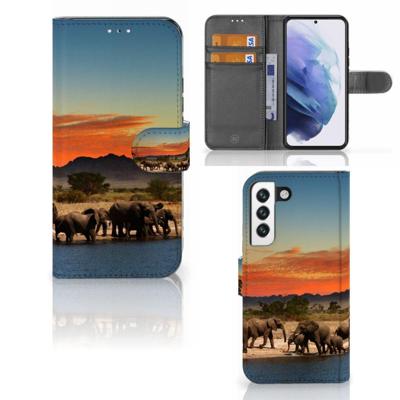 Samsung Galaxy S22 | Telefoonhoesje | Met pasjeshouder | Olifanten