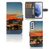 Samsung Galaxy S22 | Telefoonhoesje | Met pasjeshouder | Olifanten - thumbnail