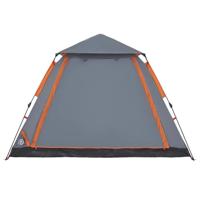 Koepeltent 5-persoons snelontgrendeling grijs en oranje - thumbnail