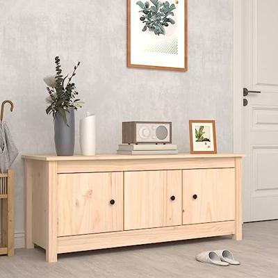 VidaXL Schoenenkast 110x38x45,5 cm massief grenenhout VidaXL Schoenenkast 110x38x45,5 cm massief grenenhout