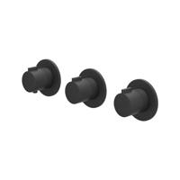 Afbouwdeel IVY Pact Inbouwthermostaat 2 Stopkranen Symmetry Met Ronde Rozetten Mat Zwart PED IVY - thumbnail