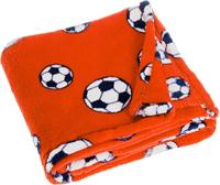 Playshoes fleece babydeken Voetbal Oranje - thumbnail