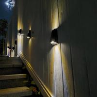 Solar up down wandlamp roxx met warm en koud wit licht set van 2 - thumbnail