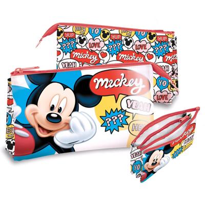 Disney etui Mickey Mouse junior 22 cm polyester/PVC rood Disney etui Mickey Mouse junior 22 cm polyester/PVC rood