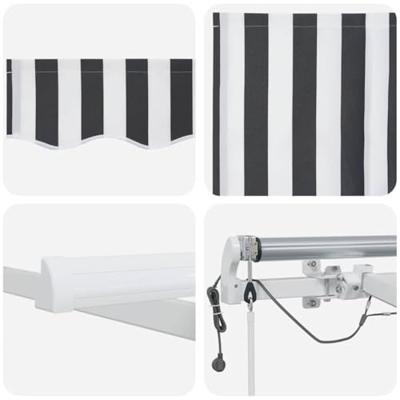 Luifel automatisch uittrekbaar LED 450x300 cm antraciet en wit