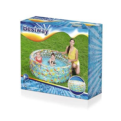 Bestway Opblaasbaar Zwembad 3 Ringen Transparant Tropisch 150x53 cm +6 Jaar Tuin 51045 - thumbnail