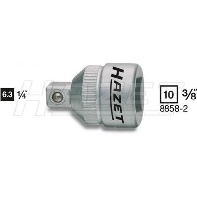 HAZET Verloopstuk 8858-2 · 3/8 inch (10 mm) vierkant hol · 1/4 inch (6,3 mm) vierkant massief · Lengte: 26 mm HAZET Verloopstuk 8858-2 · 3/8 inch (10 mm) vierkant hol · 1/4 inch (6,3 mm) vierkant massief · Lengte: 26 mm