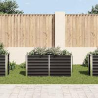 Plantenbak verhoogd 160x40x77 cm gegalvaniseerd staal antraciet - thumbnail