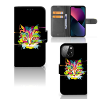 iPhone 13 Mini Leuk Hoesje Cat Color - thumbnail