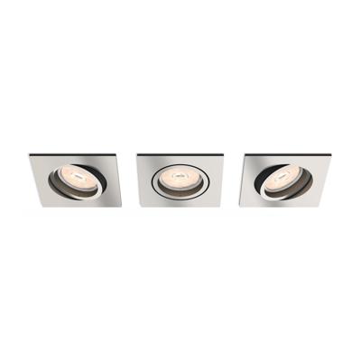 Philips Set vierkante inbouwspotsDonegal (3x) GU10 mat chroom - 5040317PN