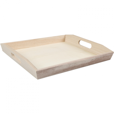 Dienblad, Hout 26.8x24x4cm doos a 10 stuks Dienblad, Hout 26.8x24x4cm doos a 10 stuks