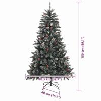 VidaXL Kunstkerstboom met 150 led groen 150 cm pvc en plastic en staal - thumbnail