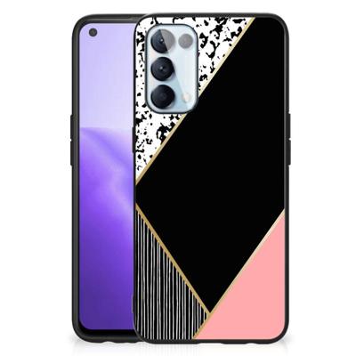OPPO Reno5 5G | Find X3 Lite Backcover Zwart Roze Vormen OPPO Reno5 5G | Find X3 Lite Backcover Zwart Roze Vormen