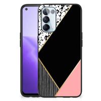 OPPO Reno5 5G | Find X3 Lite Backcover Zwart Roze Vormen - thumbnail