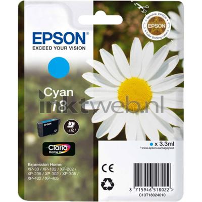 Epson Inktcartridge 18 Origineel Cyaan C 13 T 18024012