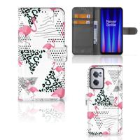 OnePlus Nord CE 2 | Telefoonhoesje | Met pasjeshouder | Flamingo Triangle - thumbnail
