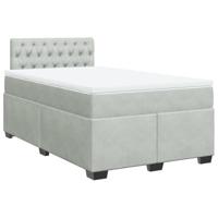 Boxspring met matras fluweel lichtgrijs 120x200 cm - thumbnail