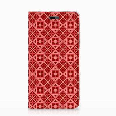 Huawei Y5 | Y6 2017 Hoesje met Magneet Batik Rood Huawei Y5 | Y6 2017 Hoesje met Magneet Batik Rood