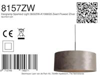 Steinhauer Hanglamp Sparkled light 8157 zilver velours kap goud - thumbnail