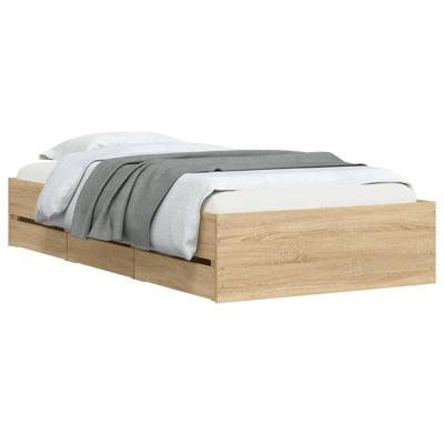 Bedframe met lades bewerkt hout sonoma eikenkleurig 75x190 cm