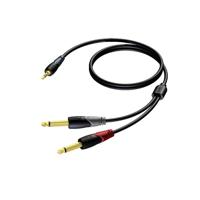Procab CLA713 Classic 1x mini-jack - 2x jack verloopkabel 1.5m - thumbnail