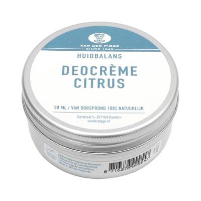 van der Pigge Huidbalans deocreme citrus 50 Milliliter
