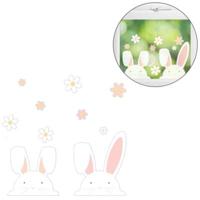 Ginger Ray raamstickers peaking bunnies 37,5 cm | 20 stuks - thumbnail
