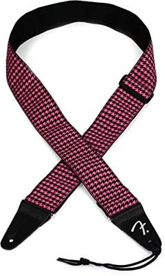 Fender Houndstooth Strap Pink gitaarband zwart-roze