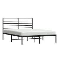 Bedframe met hoofdbord metaal zwart 135x190 cm - thumbnail