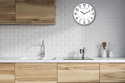 Unilux Wave wandklok, radiogestuurd, diameter 30 cm, grijs-wit Unilux Wave wandklok, radiogestuurd, diameter 30 cm, grijs-wit