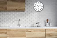 Unilux Wave wandklok, radiogestuurd, diameter 30 cm, grijs-wit - thumbnail