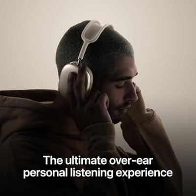 Apple AirPods Max draadloze koptelefoon, actieve ruisonderdrukking van pro niveau, transparantiemodus, persoonlijke ruimtelijke audio, opladen via USB C, Bluetooth-koptelefoon voor iPhone, Middernacht