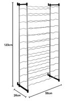 Metaltex bardolino flessenrek voor 72 flessen 59x26x124 cm zilver/zwart - thumbnail