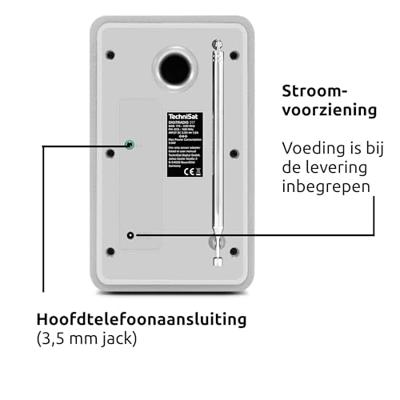 TechniSat DIGITRADIO 317 Radio DAB+, FM FM, DAB+, Bluetooth, AUX Wekfunctie Wit