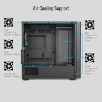 Aerocool D301A V2 zwart/hout - thumbnail