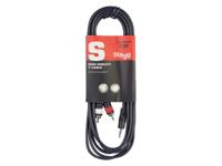 Stagg SYC3/MPS2CM E 3.5 mm stereo jack - 2x RCA male 3 meter - thumbnail