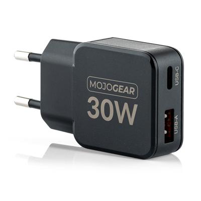 MOJOGEAR CHARGE+ Mini 30W USB-C Oplader met 2 poorten USB/USB-C