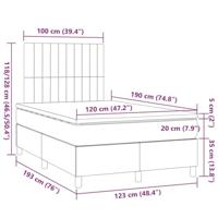 Boxspring met matras stof donkergrijs 120x190 cm - thumbnail
