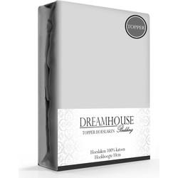 DreamHouse Bedding Katoenen Topper Hoeslaken - Grijs 180 x 220