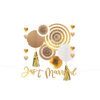 Hangdecoratie Just Married Goud - thumbnail