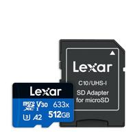 Micro SD geheugenkaart met adapter Lexar 633x 512 GB - thumbnail