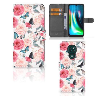 Motorola Moto G9 Play | E7 Plus Hoesje Butterfly Roses Motorola Moto G9 Play | E7 Plus Hoesje Butterfly Roses