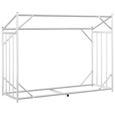 Haardhoutrek met regenhoes 151x60,5x110,5 cm staal