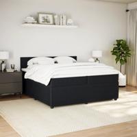 Boxspring met matras fluweel zwart 200x200 cm - thumbnail