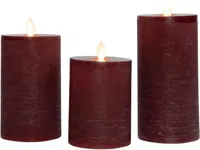 Stompkaars-USB wax d7,5 cm bordeaux set van 3 Anna's Collection - Annas collection - thumbnail