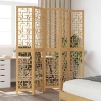 Kamerscherm met 5 panelen massief paulowniahout bruin - thumbnail