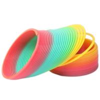Klassieke Toy Caleidoscoop Rainbow Ring Folding Plastic voorjaar spoel speelgoed voor kinderen) - thumbnail