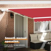 VidaXL Inklapbaar zonnescherm rood 400 × 300 cm stof en staal - thumbnail